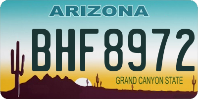 AZ license plate BHF8972