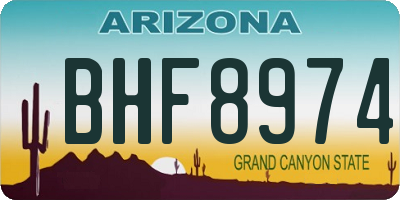 AZ license plate BHF8974
