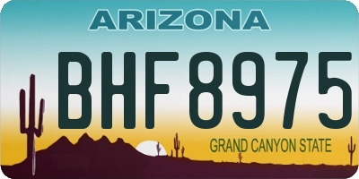 AZ license plate BHF8975
