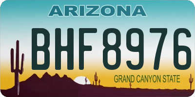 AZ license plate BHF8976