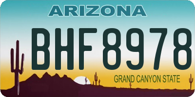 AZ license plate BHF8978