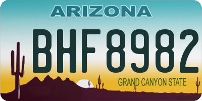 AZ license plate BHF8982