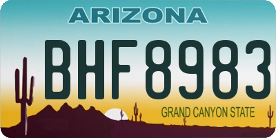 AZ license plate BHF8983