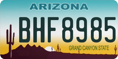 AZ license plate BHF8985