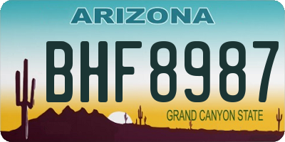AZ license plate BHF8987