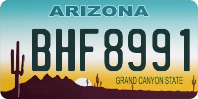 AZ license plate BHF8991