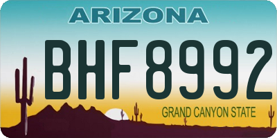AZ license plate BHF8992