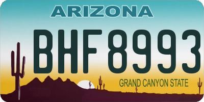 AZ license plate BHF8993