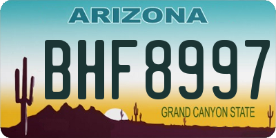 AZ license plate BHF8997