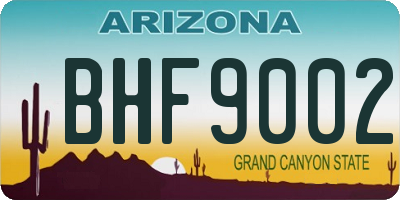 AZ license plate BHF9002