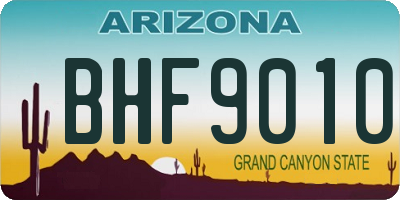 AZ license plate BHF9010