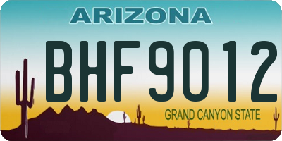 AZ license plate BHF9012