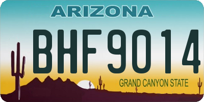 AZ license plate BHF9014