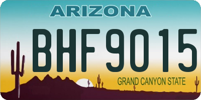 AZ license plate BHF9015