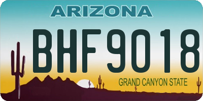 AZ license plate BHF9018