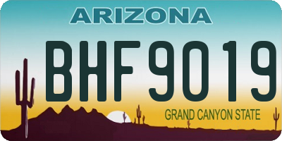 AZ license plate BHF9019