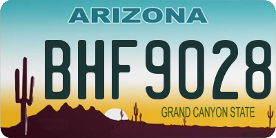 AZ license plate BHF9028