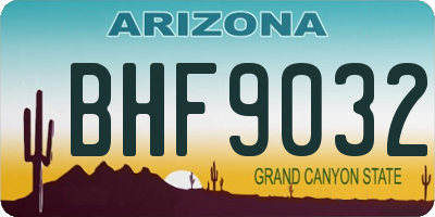 AZ license plate BHF9032