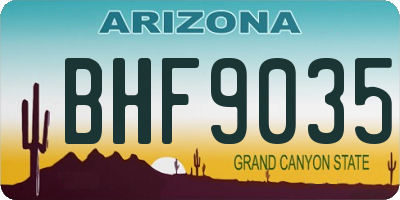 AZ license plate BHF9035