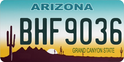 AZ license plate BHF9036