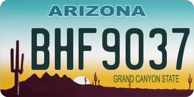 AZ license plate BHF9037