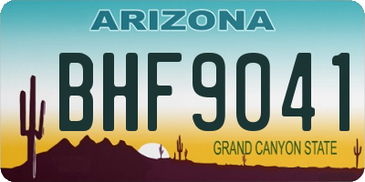 AZ license plate BHF9041