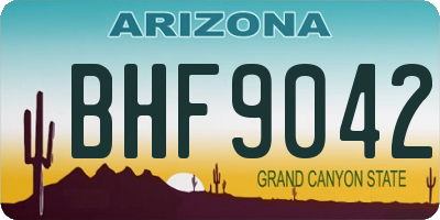 AZ license plate BHF9042