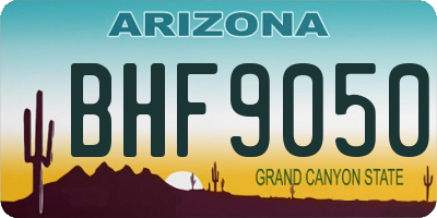 AZ license plate BHF9050
