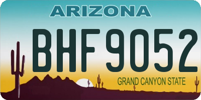 AZ license plate BHF9052