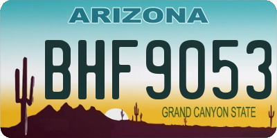 AZ license plate BHF9053