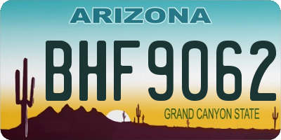 AZ license plate BHF9062