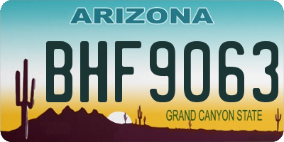AZ license plate BHF9063