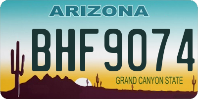 AZ license plate BHF9074