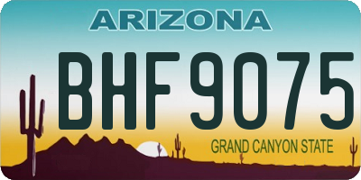 AZ license plate BHF9075