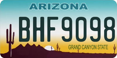 AZ license plate BHF9098