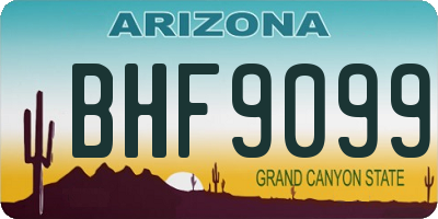 AZ license plate BHF9099