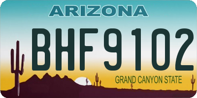AZ license plate BHF9102