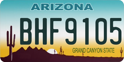 AZ license plate BHF9105