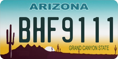 AZ license plate BHF9111