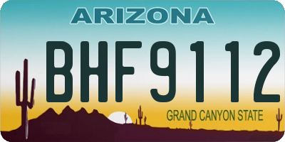 AZ license plate BHF9112