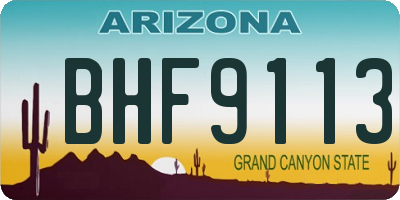 AZ license plate BHF9113