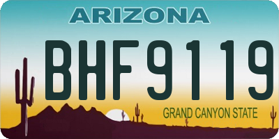 AZ license plate BHF9119
