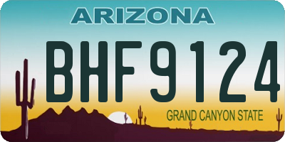 AZ license plate BHF9124