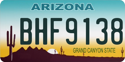 AZ license plate BHF9138