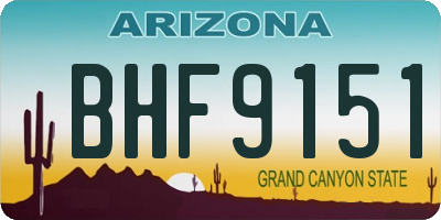 AZ license plate BHF9151