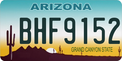 AZ license plate BHF9152