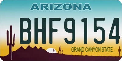 AZ license plate BHF9154