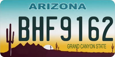 AZ license plate BHF9162