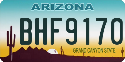 AZ license plate BHF9170