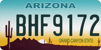 AZ license plate BHF9172